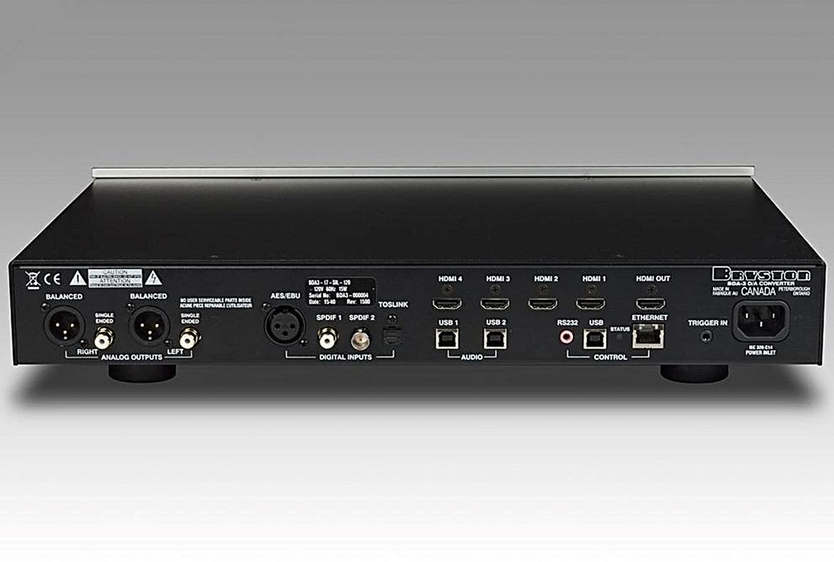 The BDA-3 has 10 digital inputs: 4 x HDMI, 2 x USB, 1 x AES-EBU, 1 x optical (Toslink), 1 x RCA (SPDIF coaxial) , 1 x BNC. RCA and XLR (balanced) outputs plus 1 x HDMI output.