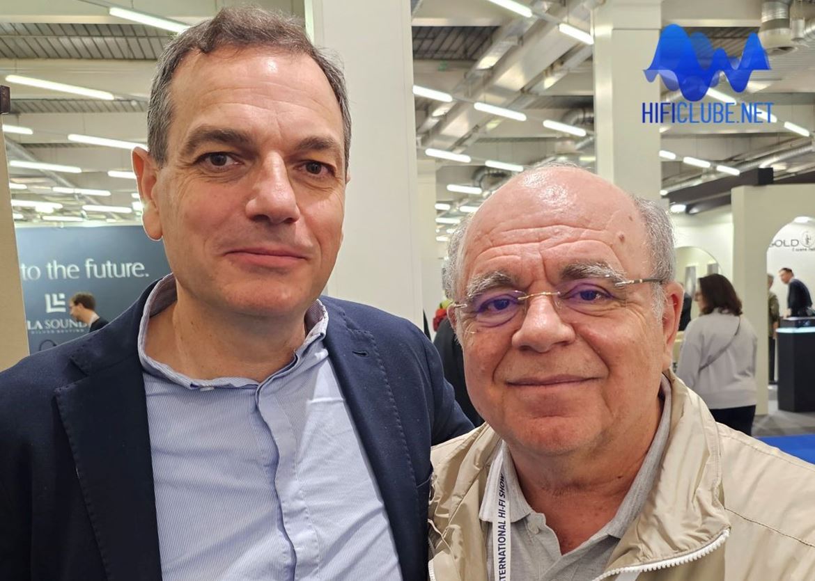Yours truly (right) with Massimiliano Favella (left). Highend 2023, Munich.