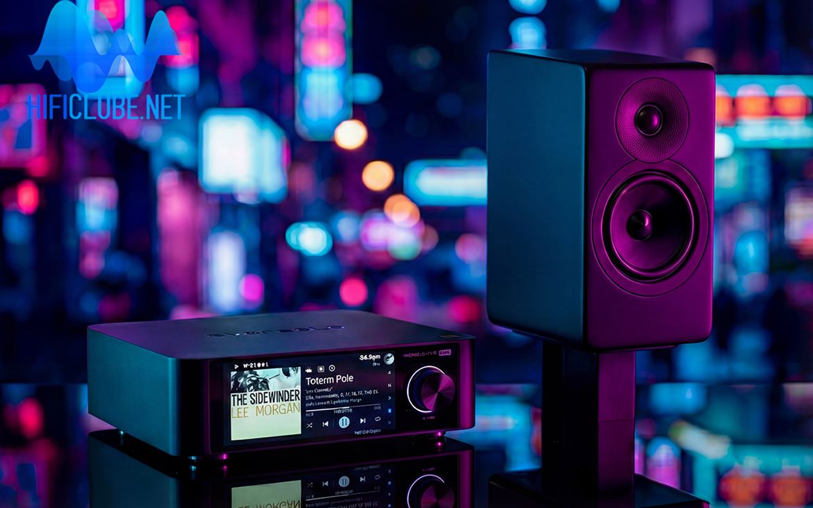 Eversolo Play + AE300MkII work well together, day and night in a tuxedo (black matte). You can also buy them in Walnut and White Gloss.