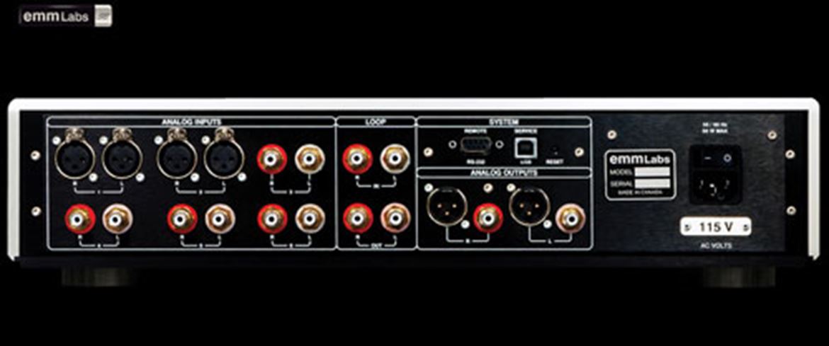 EMM Labs Pre2 SE High-End preamplifier (painel traseiro)