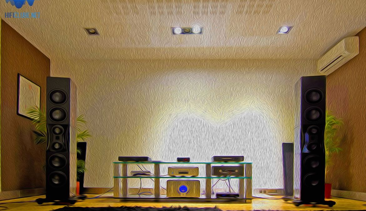 Pintura a óleo do auditório da Delaudio por JVH