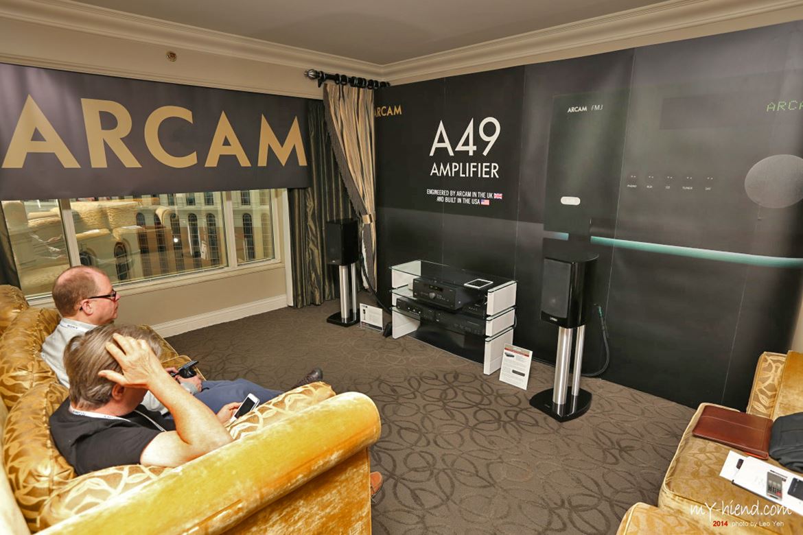 Arcam room. You couldn't miss they were demonstrating the A49 amplifier. Conceived in UK, born in USA for a change