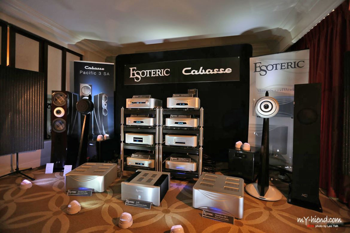 Esoteric Grandiose P1/D1, a double chassis player and a dualmono DAC! Plus Grandiose M1 amps driving Cabasse loudspeakers