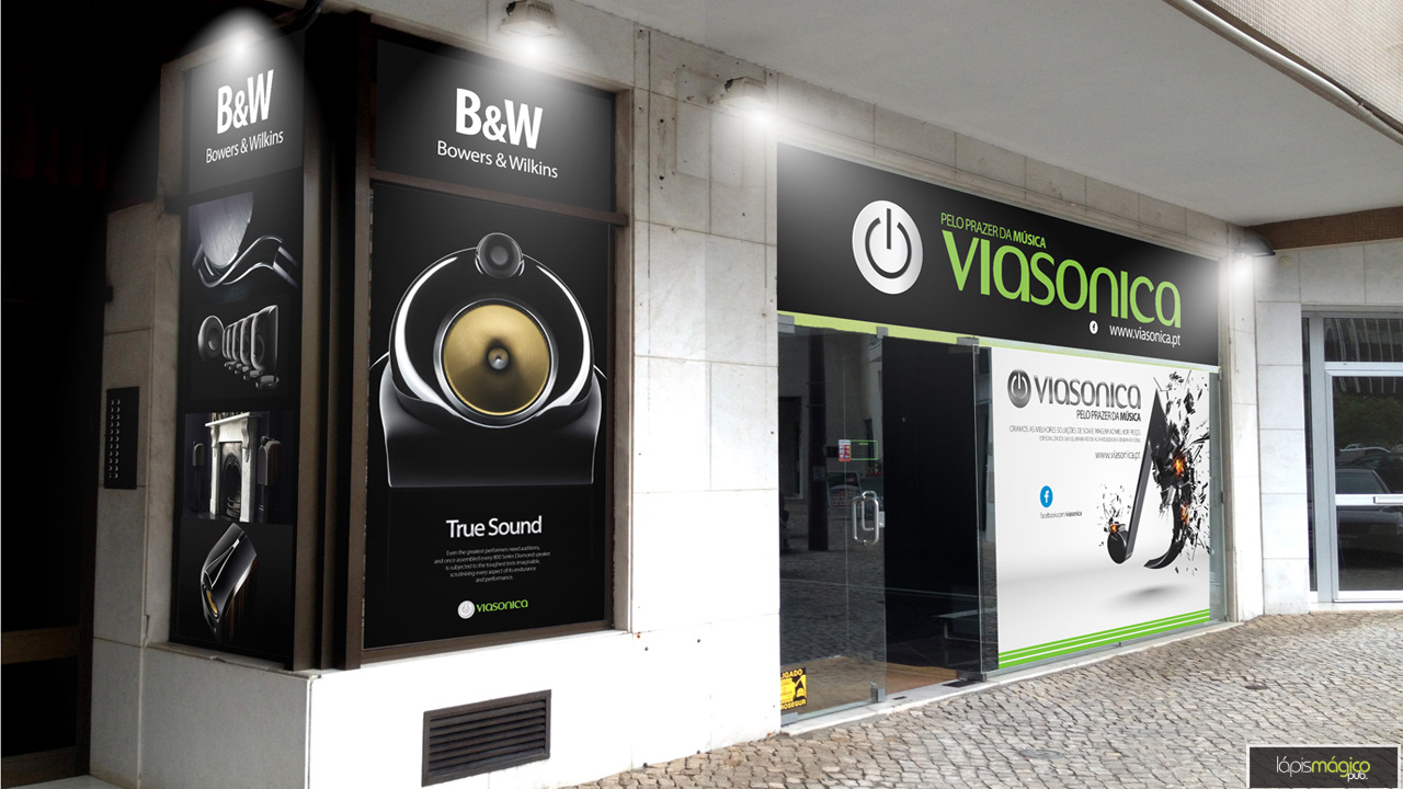 Antevisão da fachada da nova loja da Viasonica, no Areeiro, em Lisboa