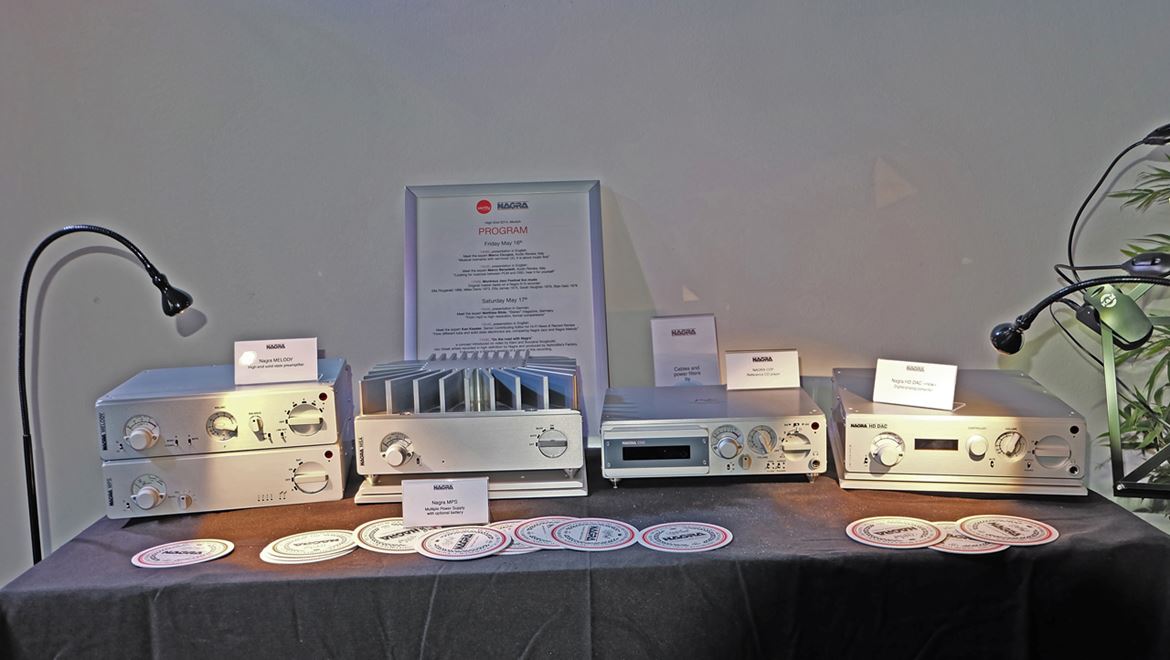 Da esquerda para a direita: Nagra Melody, Nagra MSA, Nagra CDP Reference, Nagra HD DAC