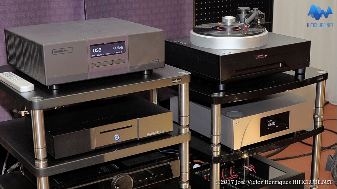 Gryphon Pandora Preamp, Emm Labs DA-2 Dac Streamer, Antipodes DX-3, Giradiscos Dohmann Helix 2, Braço Kuzma 4Point , célula Kiseki Purple Heart NS