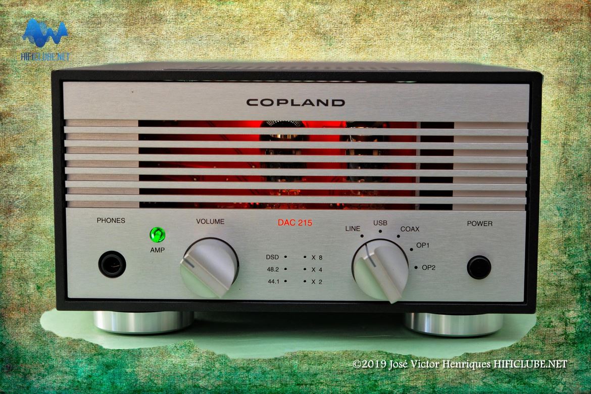 CoplandDAC215: prévio/amplificador de auscultadores a válvulas c/ DAC de alta resolução: PCM384, DSD256