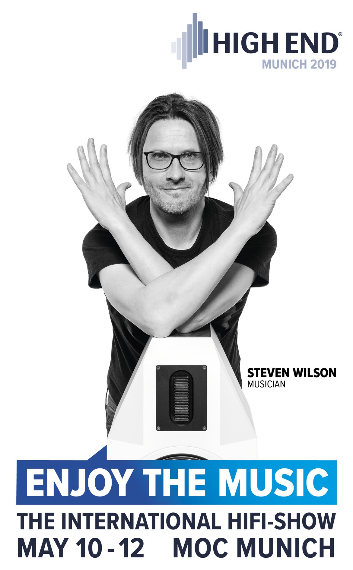 Capa do catálogo geral do HIGH END 2019, com Steven Wilson na capa.