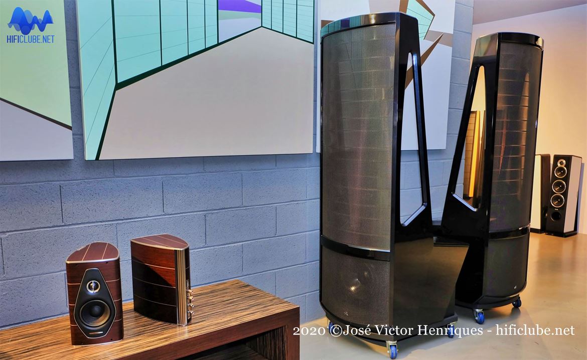 Martin Logan Neolith, Imacustica Novembro 2020. Em primeiro plano, as Sonus faber Nova  I