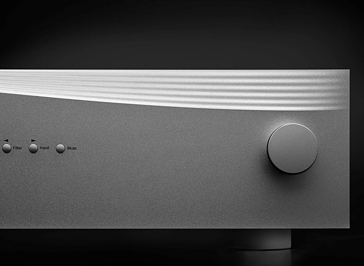 dCS APEX DAC volume control and tiny function buttons (photo courtesy dCS)