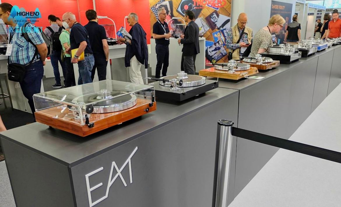 A gorgeous collection of EAT turntables.