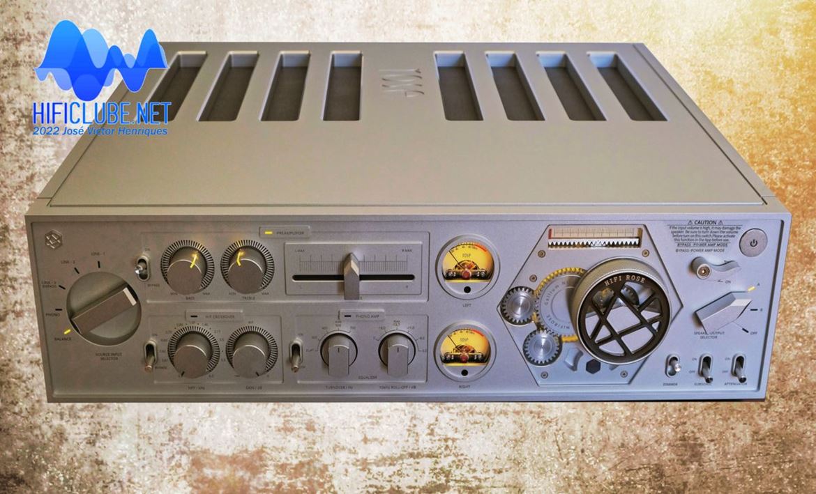 Rose RA180, amplificador integrado analógico de Classe AD e estética steampunk.