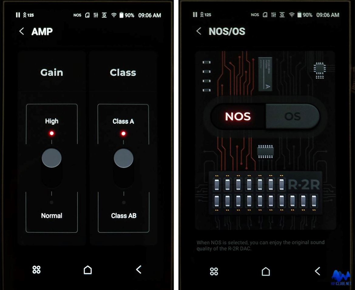 High or Normal Gain; Class A, Class AB; Oversampling and Non-Oversampling Mode.