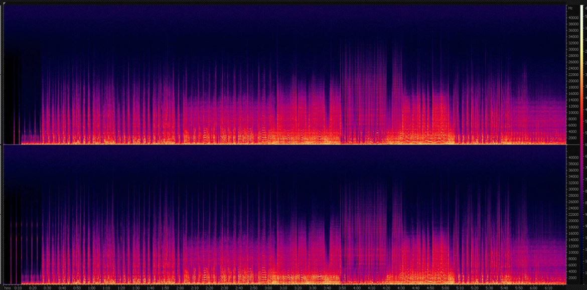 Dark Side of The Moon, espectograma SACD (2 canais principais) editado a 88,2kHz por Guthrie
