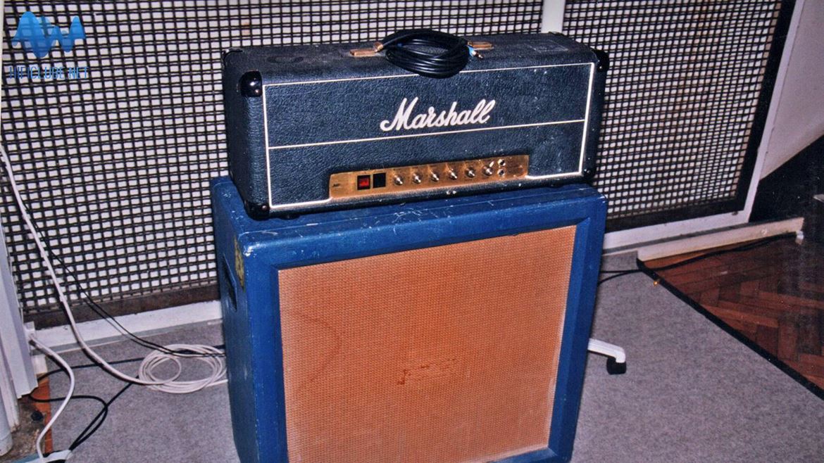 Amplificador de guitarra a válvulas Marshall, utilizado pelos Beatles (Londres, 1999)