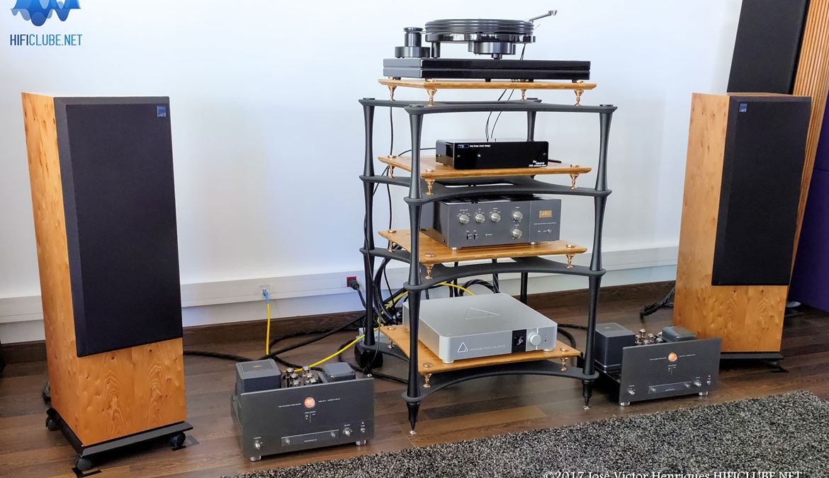 Fonte Nottingham Analogue e Merging_Nadac, amplificação Air Tight e colunas ATC