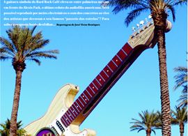 Las Vegas: a mítica guitarra do Hard Rock, que ficava em frente ao Alexis Park onde in illo tempore se exibia o high performance audio