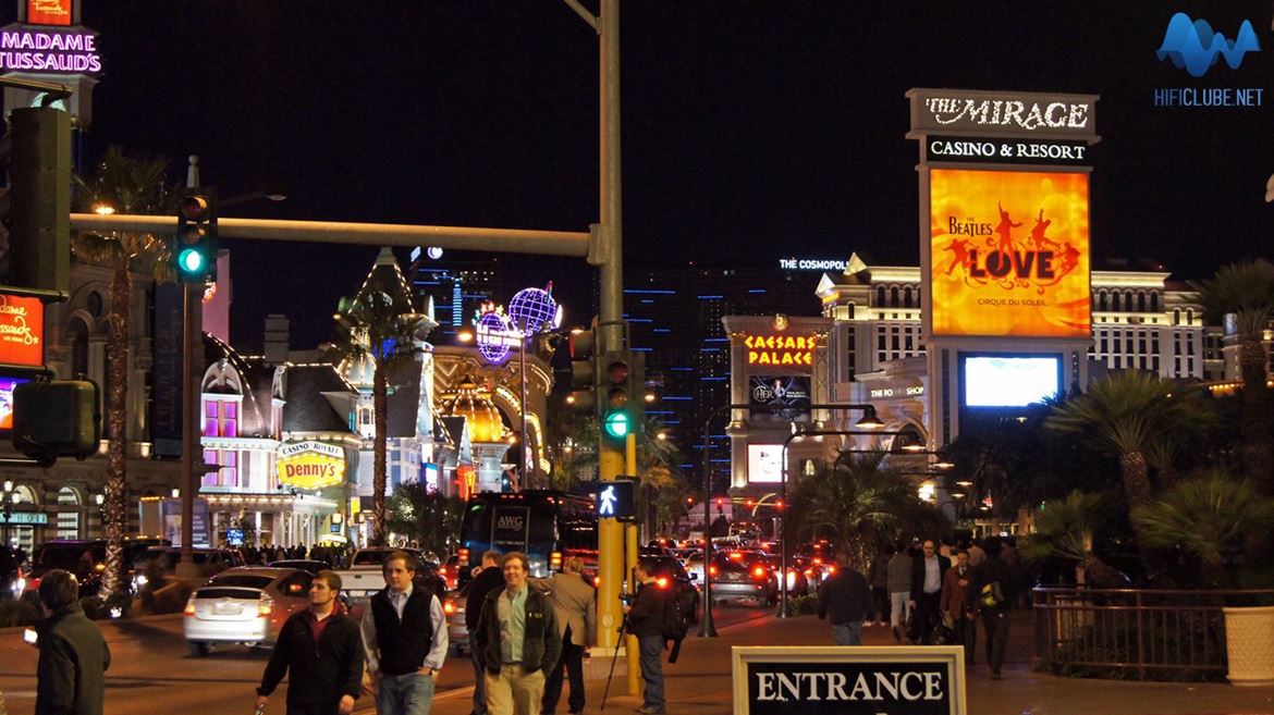 Las Vegas Boulevard, também conhecida por Strip, é uma festa de luz à noite