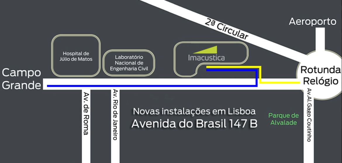 Mapa nova loja Imacústica, em Lisboa