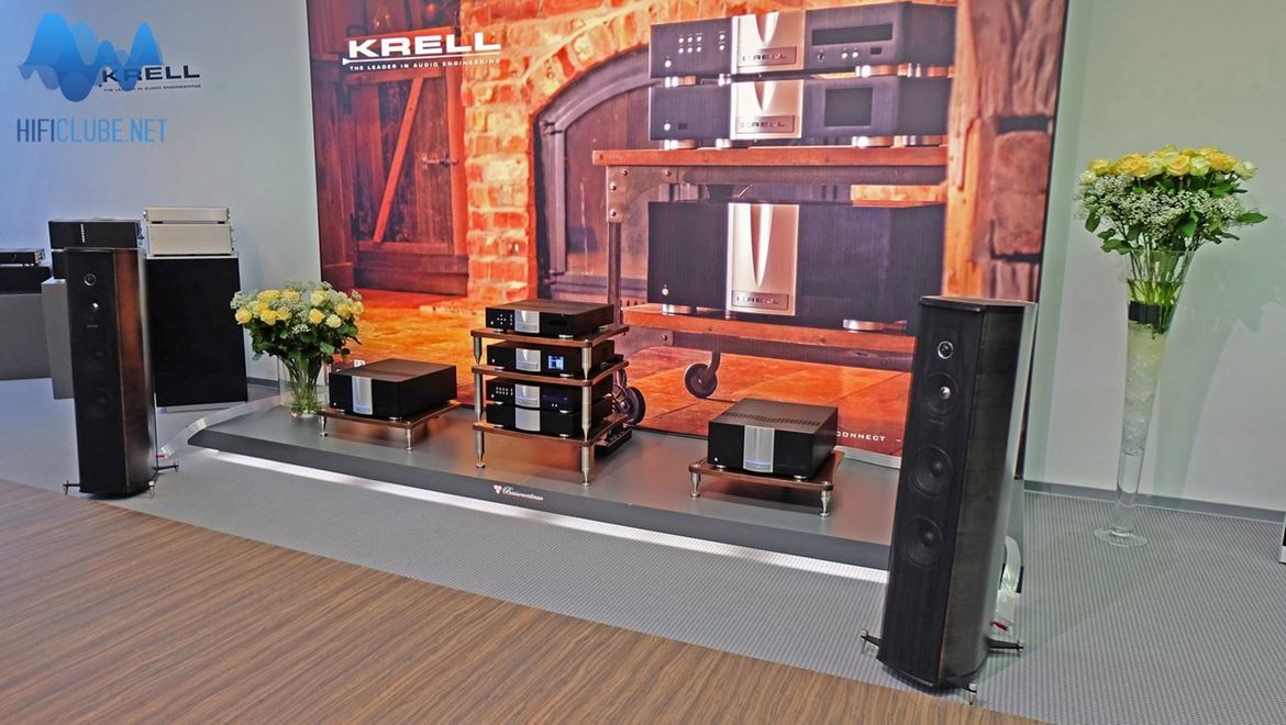 A Krell exibiu entre outras novidades o super integrado Vanguard: 200 W iBias, a ergonomia do prévio Illusion e as funções digitais avançadas do Foundation e do Connect