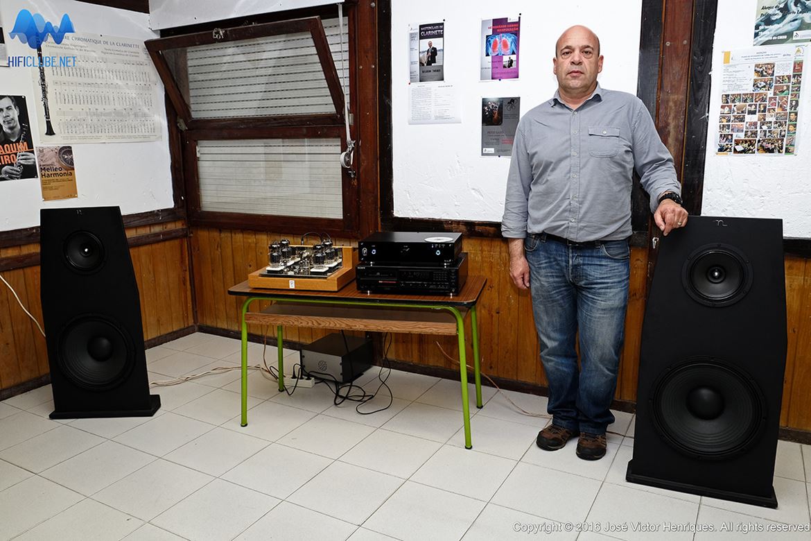 Nuno 'Openbaffle' Lopes,da NLAudio,apresentou o protótipo dasThor1.1